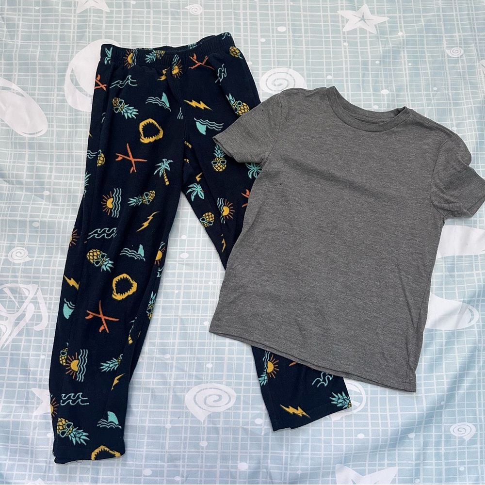 Sonoma Gray and Navy Kids Pajama Set